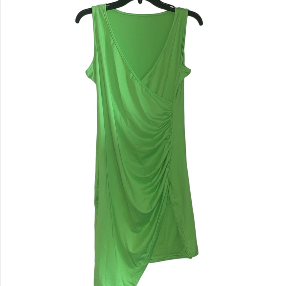 Never worn bright green wrap dress